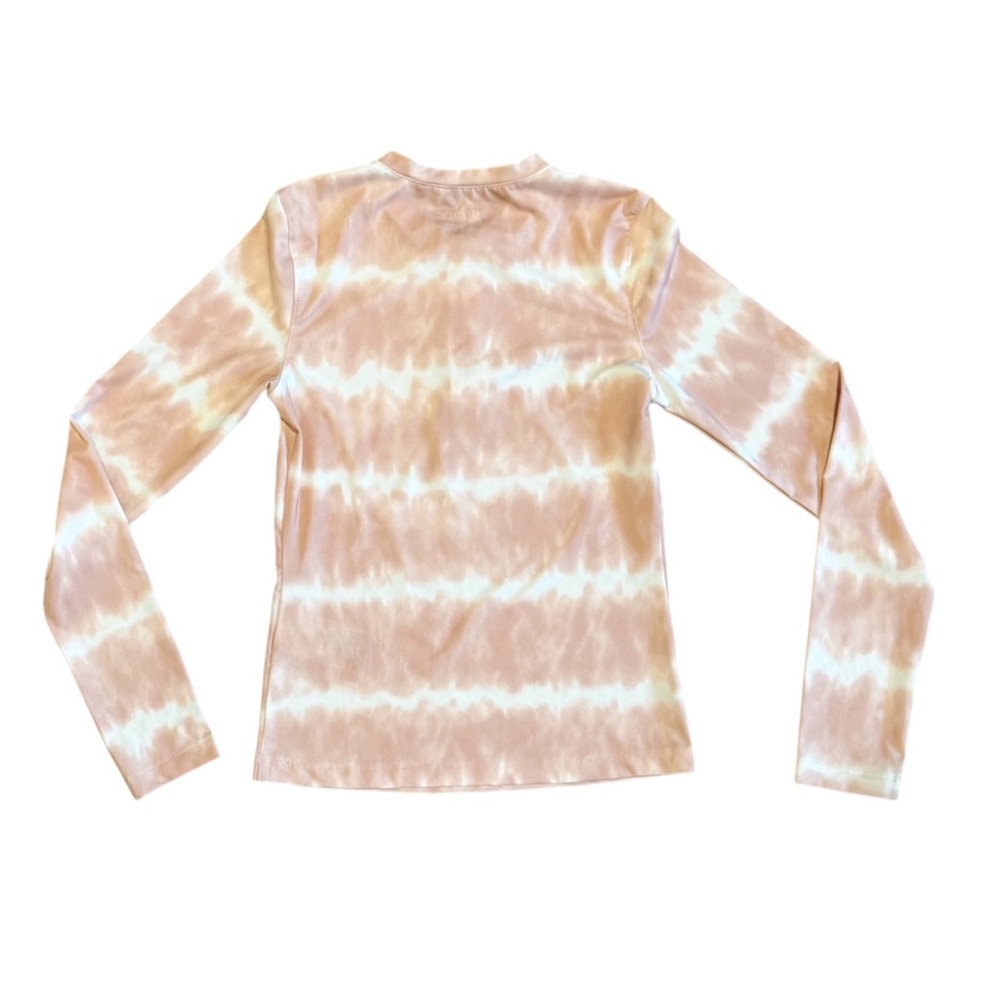 Prince | Girl’s Quarter Zip Tie-Dye Long Sleeve Tennis Top Pink/White, XS - Picture 3 of 3